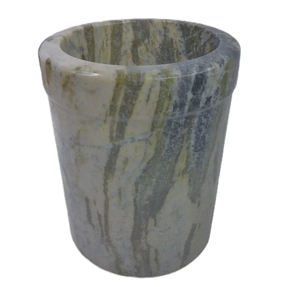Vintage Natural Green Marble Wine Chiller & Utensil Holder Vase